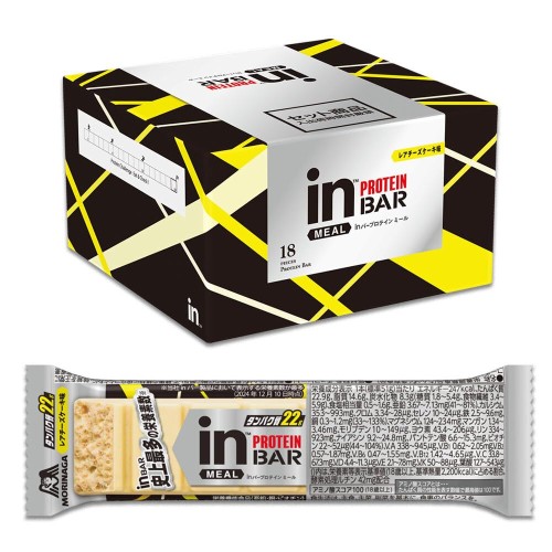 inバープロテインミール ＜レアチーズケーキ＞18本 プロテインバー inバー チョコバー タンパク質22g ビタミン13種 ミネラル11種 Eルチン 森永製菓
