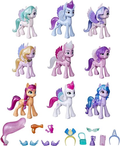 My Little Pony マイ・リトル・ポニー マイリトルポニー 新しい世界 映画 9体のポニーと13体のアクセサリー フィギュア 約7.4cm [並行輸入品]