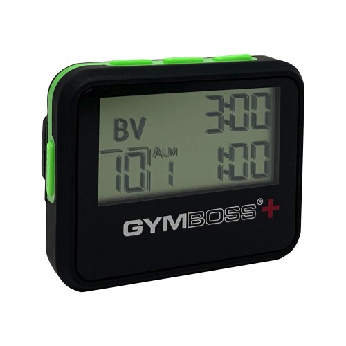 Gymboss PLUS インターバルタイマー ストップウォッチ - ブラック/グリーン ソフトコート