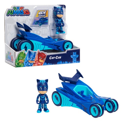 しゅつどう! パジャマスク コナー＆キャットカー キャットボーイ 子供 おもちゃ ブルー PJ Masks Catboy Cat-Car, 2-Piece Articulated Action Figure and Vehicle Set, Blue, by Just Play[並行輸入品]