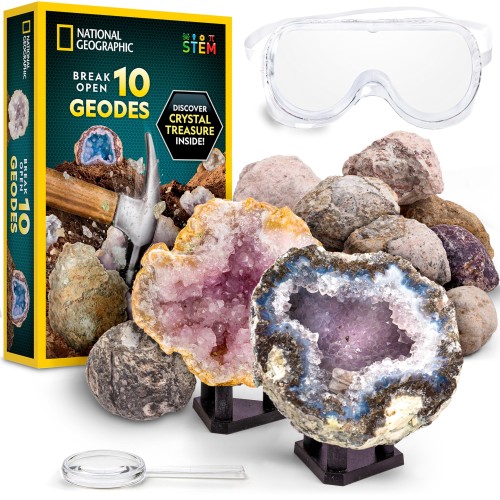 [ナショナルジオグラフィック]National Geographic Break Open 10 Geodes and Explore Crystals Science Kit NGGEO10 [並行輸入品]
