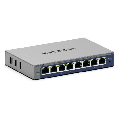ネットギア NETGEAR スイッチングハブ 8ポート 1G 金属筐体 VLAN QoS 静音ファンレス リミテッドライフタイムハードウェア保証 アンマネージプラス 法人向け GS108E-400JPS