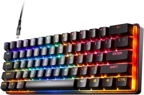 SteelSeries ゲーミングキーボード ミニサイズ Apex Pro Mini US 有線 英語配列 OmniPointスイッチ 2-in-1アクションキー 搭載 64820 ブラック [並行輸入品]