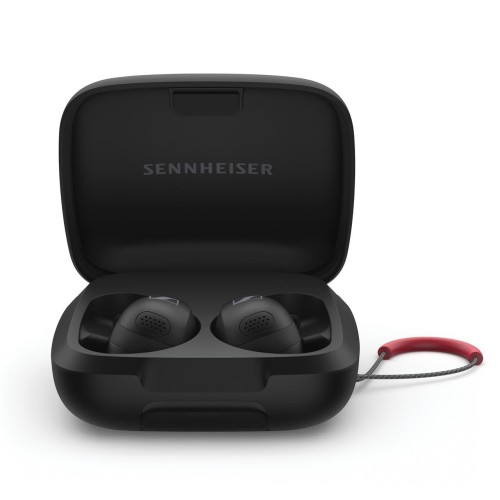 ゼンハイザー Sennheiser ワイヤレスイヤホン MOMENTUM Sport ブラック 高性能ドライバー 24時間再生 ハイブリッドアダプティブノイズキャンセリング 外音取り込み機能 bluetooth 5.2 IP55 スポーツ用イヤホン 心拍数 体温測定