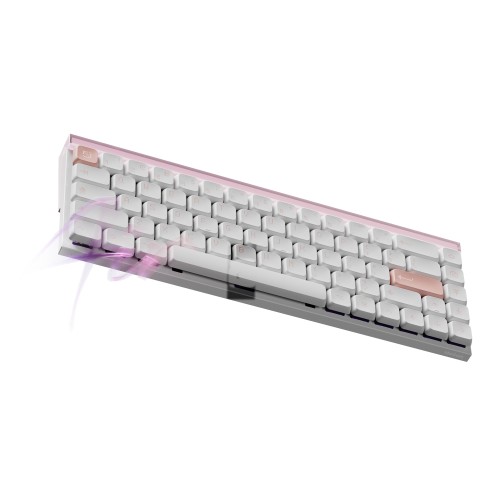 MelGeek MADE68 Air 有線キーボード、US英語配列、ホール効果磁気スイッチ ロープロファイル ゲーミングキーボード、65% コンパクト ラピッドトリガー、ホットスワップ可能、RGB スナップタップ 調整可能なアクチュエーション、オンライン HIVE カスタム (ピンク)