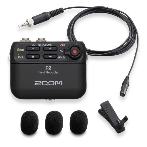 ZOOM ズーム 超小型 フィールドレコーダー F2/B 32bitフロート録音対応 ラベリアマイク付属 衣服や機材に装着可能 15時間駆動 インタビュー 映画 ロケ Vlog YouTube収録に最適 ブラック Fシリーズ/メーカー延長保証3年