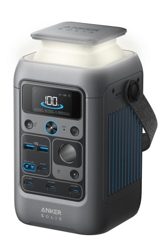 Anker Solix C300 DC Portable Power Station ポータブル電源288Wh 小型軽量2.8Kg 1.5H満充電 充電器は同梱無し 合計最大出力300W USB-C/USB-A/DC計7ポート(ACポート非搭載) ストラップ付き リン酸鉄 ポータブルバッテリー ソーラーパネル対応 キャンプ 車中泊 停電対策 防災
