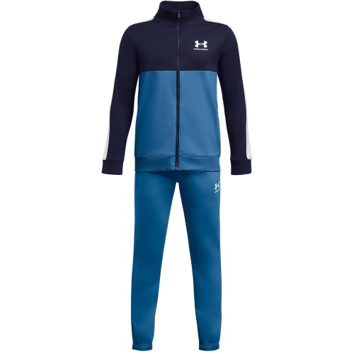 [アンダーアーマー] UAカラーブロック ニット トラックスーツ Photon Blue/Midnight Navy/White YLG