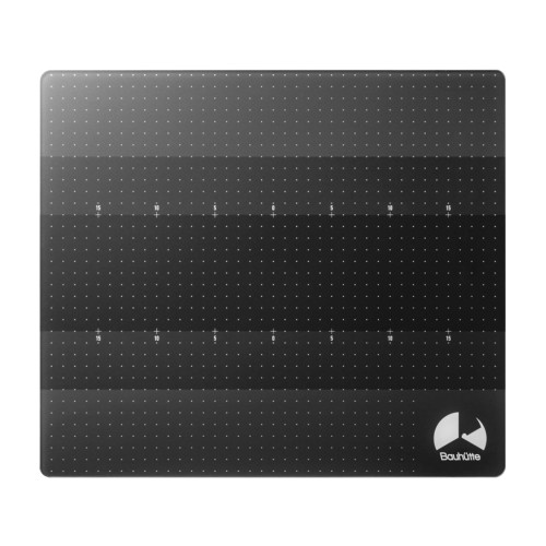 Bauhutte (バウヒュッテ) ゲーミングガラスマウスパッド 40×35cm 薄型3mm スムーズな滑り出しと高いコントロール性 目盛りデザイン 特殊強化ガラス BMP-G400-BK