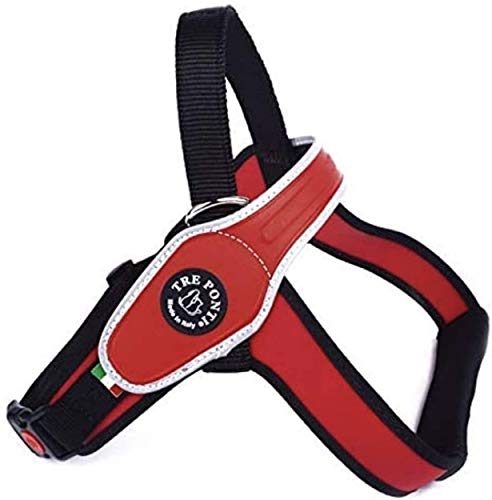 Tre Ponti トレポンティー Primo プリモ 犬用 ハーネス 大型犬 イタリア製 (XXLサイズ, レッド)