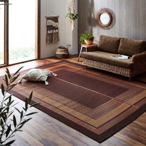 イケヒコ・コーポレーション い草 ラグ カーペット DXランクス総色 ワイン 約191×191cm 裏付き #8212770 17,500円