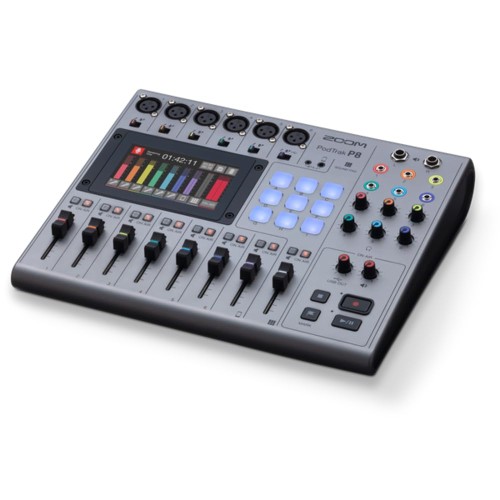 ZOOM ズーム P8 ポッドキャストレコーダー 6XLRマイク入力 ミックス 録音 編集対応 マルチトラックレコーダー 多人数用 オールインワン 上級者向け 配信 音声収録 番組制作 MTR Pシリーズ 3年保証 シルバー