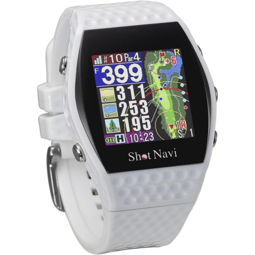 ShotNavi INFINITY(ナビ) WH 最新GPSチップ「M10」 グリーン形状 超軽量48g 日本製 GPSゴルフナビ ゴルフ距離計 ゴルフウォッチ 競技利用OK