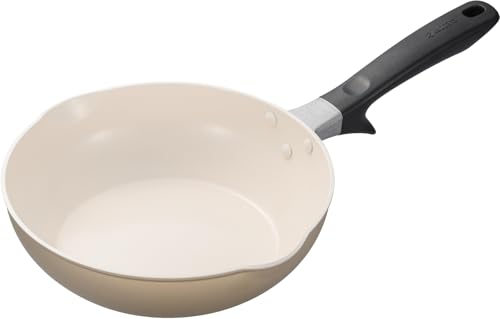 京セラ セラブリッド PFAS 鉛 カドミウム フッ素 不使用 セラミック 加工 フライパン 24cm 深型 IH ガス 対応 焦げ付きにくい 油使用 中火以下 ベージュ CF-24SC-WBG