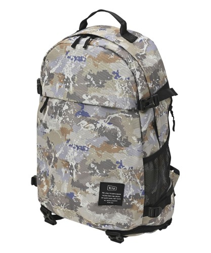 KiU キウ 600D バックパック 600D BACKPACK リュックサック リュック 登山 キャンプ アウトドア 大容量 おしゃれ オシャレ お洒落 男女兼用 容量22L シューズ収納ポケット 靴 サイドファスナー 背面メッシュ 撥水 黒 白 迷彩 カーキ 無地 ネイビー 紺 赤 ベージュ スプラッシ