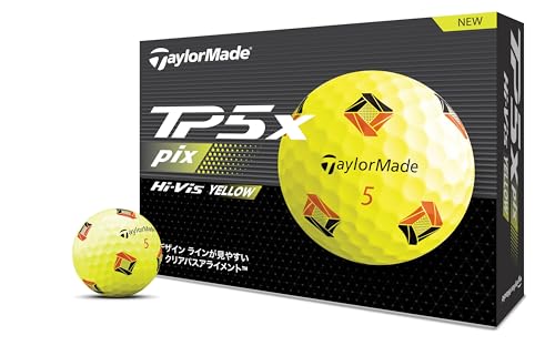 テーラーメイド(TAYLOR MADE) TMJ24 TP5x pix YLW JPN 12個入り ティーピーファイブ エックス ピックス イエロー ゴルフボール 2024年モデル イエロー
