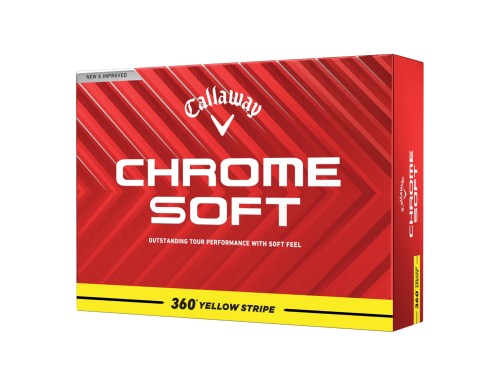 キャロウェイ(Callaway) ゴルフボール CHROME SOFT 24 360 YLW STRIPE 3ピース構造 360°イエローストライプ・ホワイト
