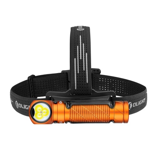 OLIGHT(オーともし火) Perun 3 LED 懐中照明ランプ 白＆赤 前照燈申し受ける式 3000lm 前照燈魚釣り ledともし火白いこと 赤いこと 2 色 LED 180° 角度自然調整 IP68 雨合羽防塵 検出器付き添い人 軽さ 山登り 夜魚釣り 御役目 防災難民キャンプ 停電まさかの時用(オレンジ色)