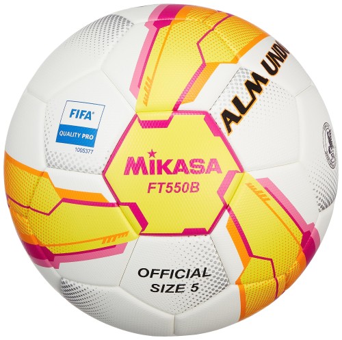 ミカサ(MIKASA) サッカーボール 5号球 全日本大学サッカー連盟(JUFA)試合球 日本サッカー協会検定球 ALMUNDO(アルムンド) 一般・大学・高校生・中学生用 貼り イエロー/ピンク FT550B-YP-FQP-JUFA 推奨内圧0.900(kgf/?)