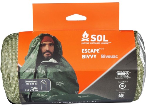 日本SOL ニューエスケープヴィヴィ ODグリーン 透湿寝袋 防災 ビバーク 非常用 備蓄用 ヴィヴィサック 14090-7