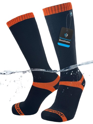 DexShell(デックスシェル) 防水通気靴下 Hytherm Pro socks (ハイ サーモ プロソックス) DS634 オレンジストライプ L