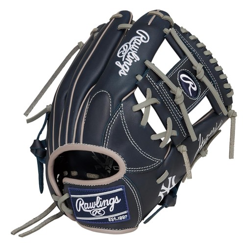 Rawlings(ローリングス)野球用 グラブ グローブ 軟式 JR. 子供 ジュニア HYPER TECH MLB TEAM GJ5HTMN6L ヤンキース [オールラウンド用] サイズ L ※右投げ用(左手着用)