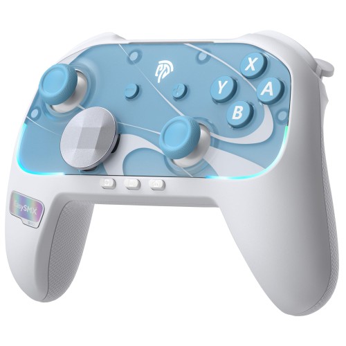 Switch 2 コントローラー Switch1/2代対応、磁気式交換可能、EasySMX S10 フェイスプレートSwitch ワンタップで起動、スイッチ コントローラー、HD振動、スリープ解除 プロコン、 1200mAh、TMR ジョイスティックゲーム コントロー 背面ボタン付き、RGB Bluetooth 無線接続、N