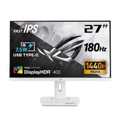 ASUS ゲーミングモニター ROG Strix XG27ACS-W 27インチ(2560x1440)/180Hz (144Hz以上)/1ms (GTG)/Fast IPS/Extreme Low Motion Blur Sync/USB Type-C/G-Sync対応/DisplayWidget Center/三脚ソケット/HDR/3年保証 /