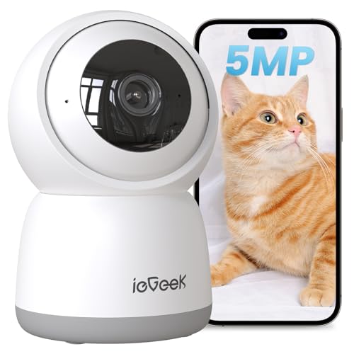 ペットカメラ500万画素・可上下左右自動追尾・2.4G/5GHz WiFi両対応見守りカメラ ieGeek AI監視システム 24時間録画 Bluetoothペアリング 赤外線暗視 永久無料6秒間のクラウド 双方向会話 PTZ機能 警報通知 家族共有 防犯 室内 Alexa対応 メモリカード/クラウド 遠隔操作 iPh 4,298円