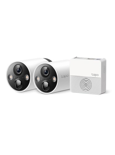 TP-Link フルワイヤレス ネットワークカメラ 屋外カメラ ペットカメラ 防犯カメラ 2K QHD 照明 ライト 搭載 音声通話可能 ハブ搭載 メーカー保証1年 カメラｘ2+ハブ1セット IP65準拠 Tapo C420S2/A