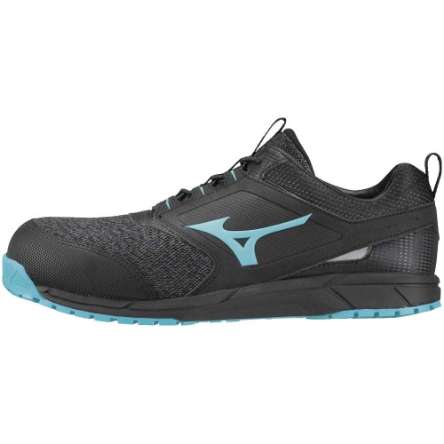 [MIZUNO(ミズノ)] 安全靴 オールマイティ ES31L 軽量 ゴム紐 JSAA・普通作業用(A種) メンズ ブラック×ライトブルー×ブラック 24.5 cm 3E