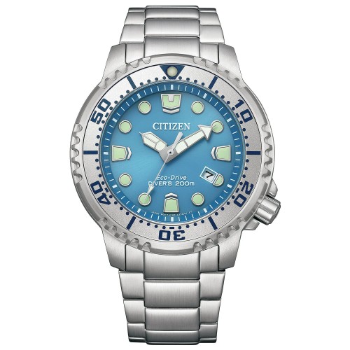 [CITIZEN] 腕時計 PROMASTER BN0165-55L (防水/ダイバーズウォッチ/夜光) メンズ 200m潜水用防水 光発電エコ・ドライブ アナログ ビジネス アウトドア アイスブルー 水色 青 ソーラー MARINEシリーズ