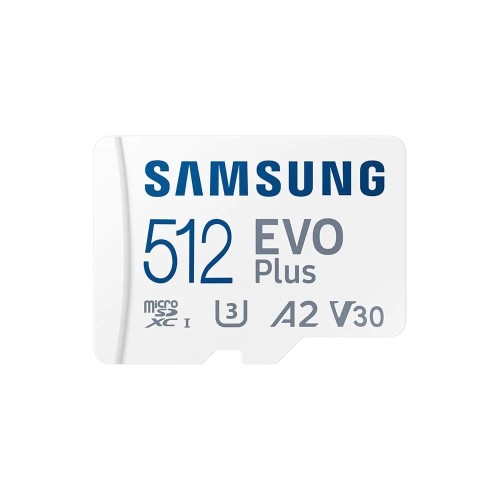 Samsung EVO Plus 512GB MicroSDメモリーカード (2024) + SDアダプター。