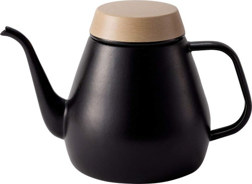 Ovject キャンプ アウトドア 日本製 コーヒー ドリップ ポット ケトル やかん ホーロー 直火 IH対応 1.8L マットブラック 1.8L O-DK1800-MBK