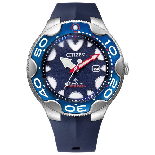 [CITIZEN] 腕時計 PROMASTER BN0231-01L (ダイバーズ/防水/メンズ) オルカ 光発電エコ・ドライブ 200m潜水用 ダイバーウォッチ 日付 ウレタンバンド ネイビー 青 ソーラー