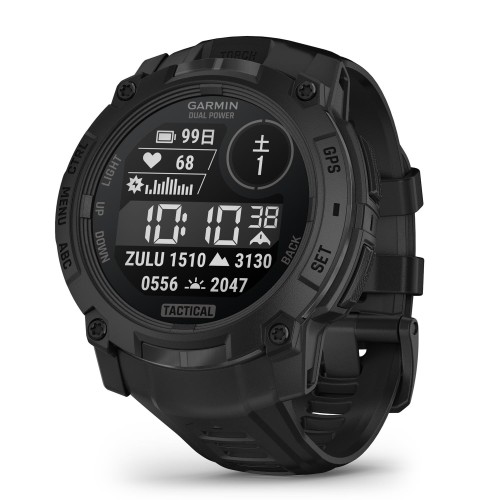 ガーミン(GARMIN) Instinct 3 Tactical Dual Power 50mmサイズ Black 010-02935-80 ランニング・ゴルフ・登山・サイクリング等30種類以上対応Android/iOS対応Suica機能搭載ビジネスシーンもOK日本