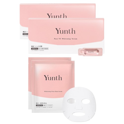 Yunth (ユンス) 美容液 ビタミンC 導入美容液 おまけ付きセット(本品 56日分 + 美白シートマスクS 2枚) 生VC フェイスパック パック 顔 コスメ スキンケア 毛穴 美容 フェイスケア