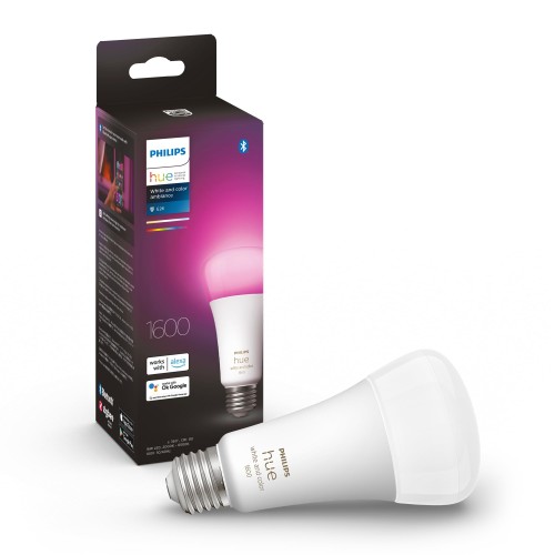 フィリップスヒュー(Philips Hue) スマート電球 E26 100W相当 フルカラー 1個 - スマート照明 Alexa対応 1600lm マルチカラー 1600万色 電球色 昼白色 調光 調色 スマートホーム 間接照明 LED スマートライト 音声操作 アプリ操作 Matter対応