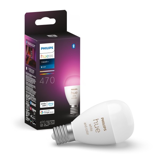 フィリップスヒュー(Philips Hue) かっこ良い白熱電球 E17 40W好いかげんに 盛りだくさん色つや 1個 - かっこ良い点火装置 Alexa相応う 470ルーメン マルチ色つや 1600万色 白熱電球色 昼白いこと 調光 調色 スマー