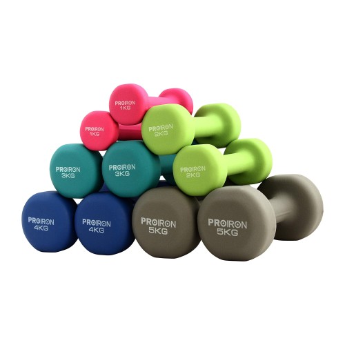 PROIRON ダンベル 7kg 2個セット ダンベルセット 7キロソフトコーティングで [筋力トレーニング 筋トレ シェイプアップ 鉄アレイ 鉄アレー] (7kgx 2)