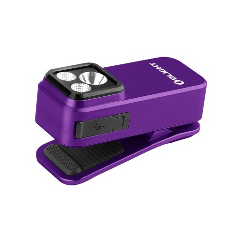 OLIGHT(オー点火装置) Oclip Pro ゼムクリップ LED駈けっくら点火装置 軽さ 小型 3つの明かり 500lm 領域120米突 IPX6雨合羽 Type-C申し受ける式 クリップオン 高視認性 犬 ほっつき歩く 難民キャンプ 読み合わせる ウォーキング サイクリング 山歩き アウトドア 山登り (Purple)