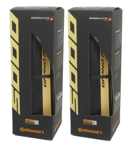 2本書き割り Continental(コンチネンタル) GRAND PRIX 5000 グランプリ5000 皮膚軟化剤ひと肌 黒いこと black/cream skin (700x28c) [並行輸入品]