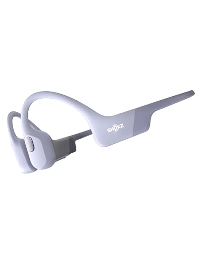 Shokz (ショックス)OpenRun 骨伝導イヤホン ワイヤレス Bluetooth5.1 オープンイヤーヘッドホン 耳を塞がない 自動ペアリングヘッドフォン マイク付き 技適認証済み ランニング・スポーツイヤフォン IP67防塵防水 急速充電 8時間再生 Android 適用 パープル