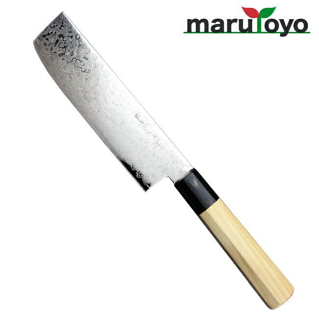 積層鍛地和菜切 刃長165ｍｍ 三寿ゞ刃物製作所【包丁】【刃物】【和包丁】【日本製】【ダマスカス】