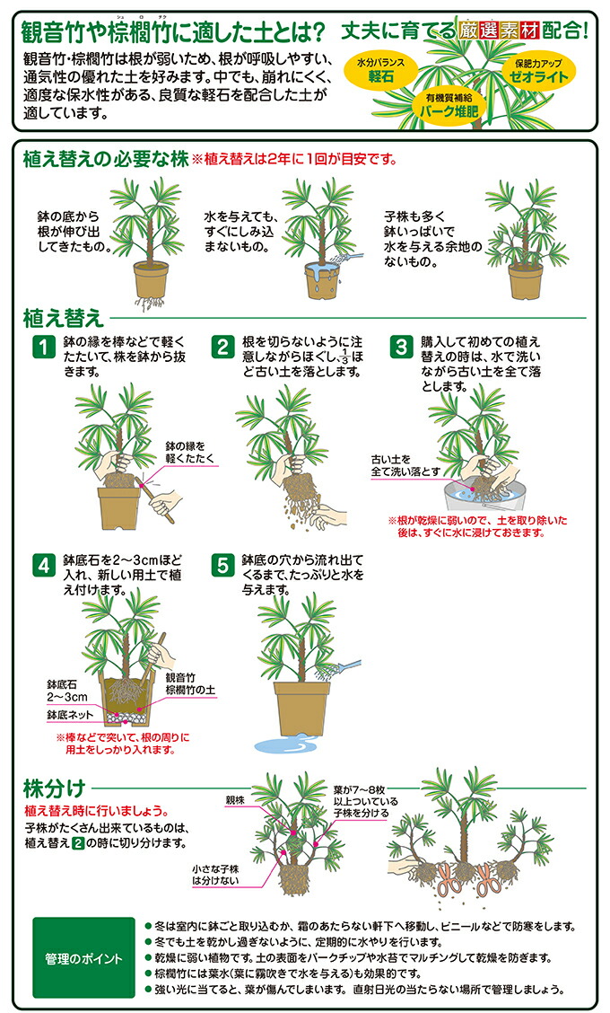 楽天市場 花ごころ 観音竹 棕櫚竹の土 12l 土 肥料 培養土 野菜 花 園joy Marutoyo