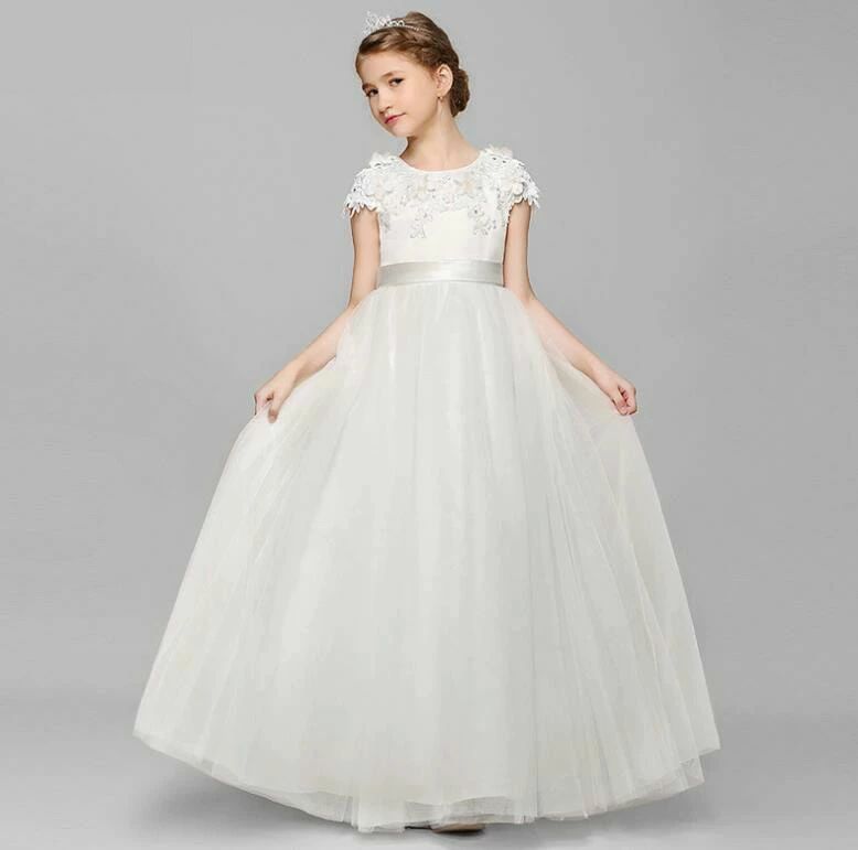 キッズ 子供ドレス 半袖花柄ワンピース 超可愛い マキシ丈ワンピース フォーマル ピアノ 子供服 女の子 発表会 結婚式 イベント