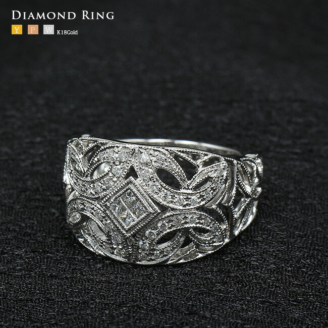 楽天市場】テーパーカット ダイヤモンド 2カラット リング K18ゴールド