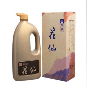 開明 花仙 1.0L 墨汁 墨液 習字 書道用品 固形墨の良さを取り入れた液体墨 暢びが良く表装可能 筆が傷みにくい 純黒 書道 墨汁 1L|エンリルくらし館