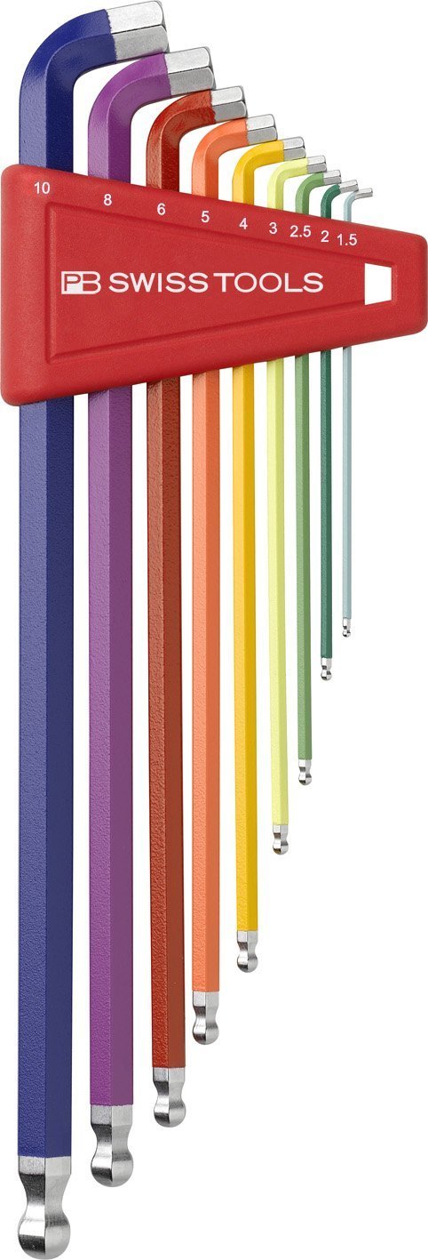PB SWISS TOOLS 六角レンチセット 2212LH-10RB レインボーショートヘッド 9本組 ピービー スイスツールズ 六角棒レンチ 工具 DIY|エンリルくらし館