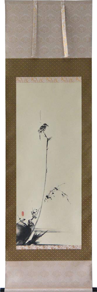 宮本武蔵 枯木鳴鵙 掛軸 複製画 尺五立 掛け軸 床の間 芸術品 日本画 水墨画 模写 桐箱収納 飾り物 インテリア ギフト 贈り物｜エンリルくらし館